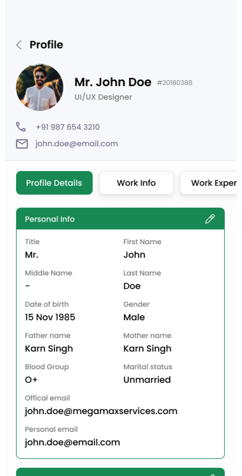 Kasturi HR mobile app screen